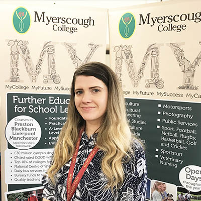 A photo of a Myerscough College Schools Liaison Officer